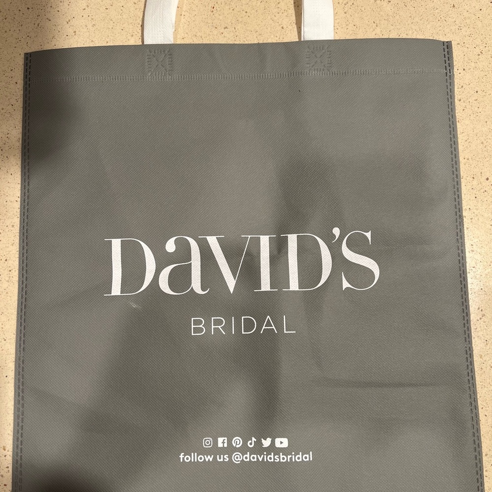 David's Bridal Elegant Gray Tote
